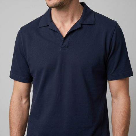 Herren Poloshirt mit kurzen Ärmeln und offenem Kragen