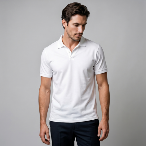 Herren Poloshirt mit kurzen Ärmeln und offenem Kragen