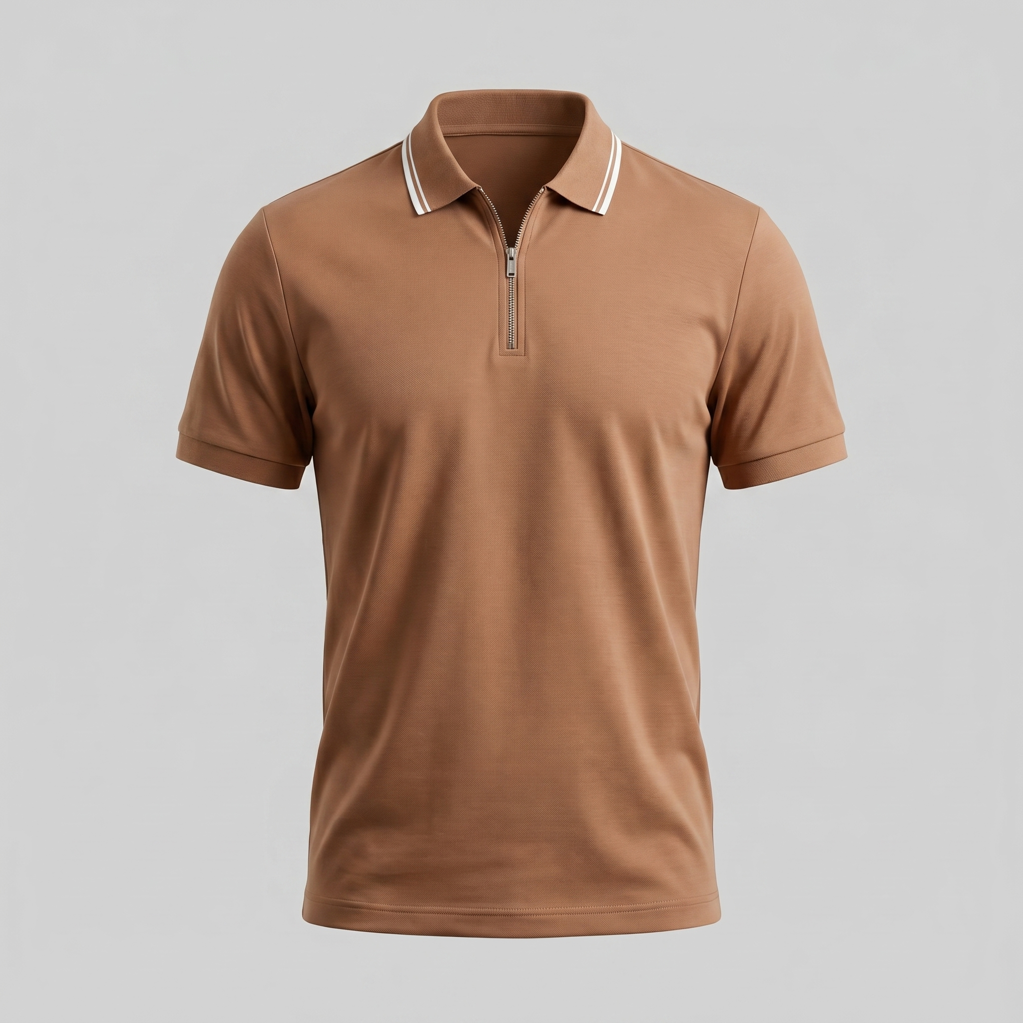 Herren Kurzarm-Poloshirt Mit Reißverschlussblende