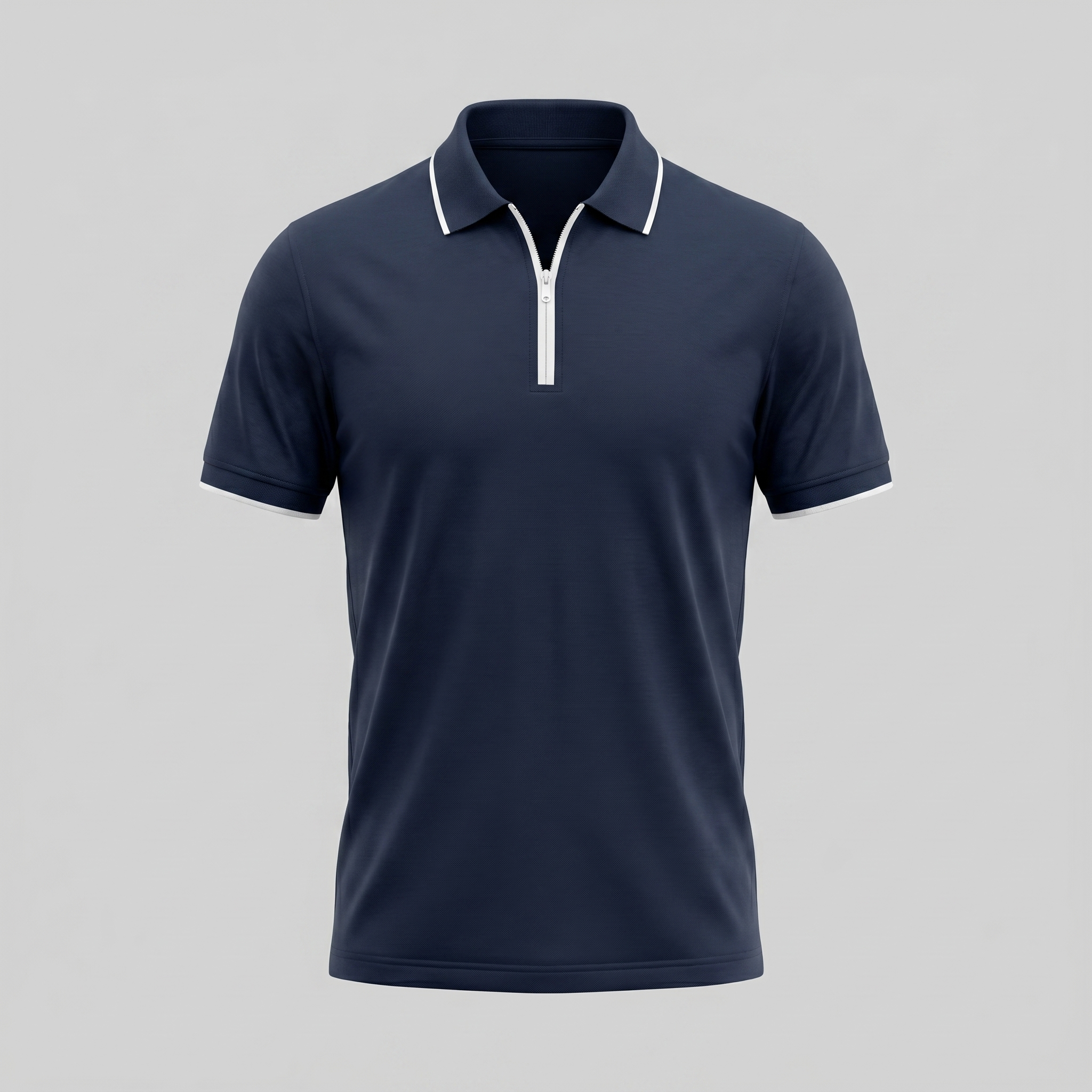 Herren Kurzarm-Poloshirt Mit Reißverschlussblende