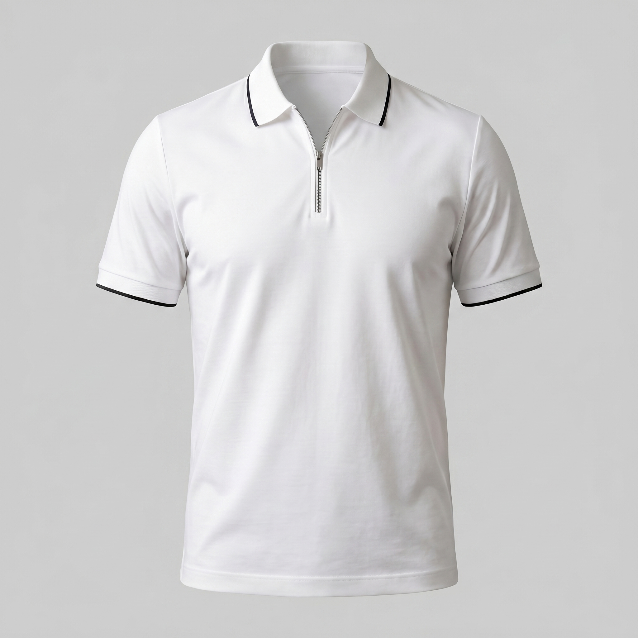 Herren Kurzarm-Poloshirt Mit Reißverschlussblende