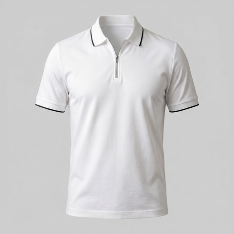 Herren Kurzarm-Poloshirt Mit Reißverschlussblende