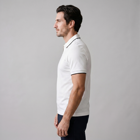 Herren Kurzarm-Poloshirt Mit Reißverschlussblende
