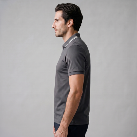 Herren Kurzarm-Poloshirt Mit Reißverschlussblende