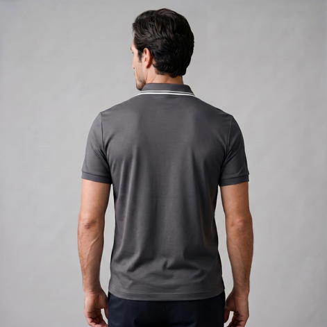 Herren Kurzarm-Poloshirt Mit Reißverschlussblende