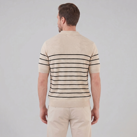 Herren Kurzarm Poloshirt Mit Streifen