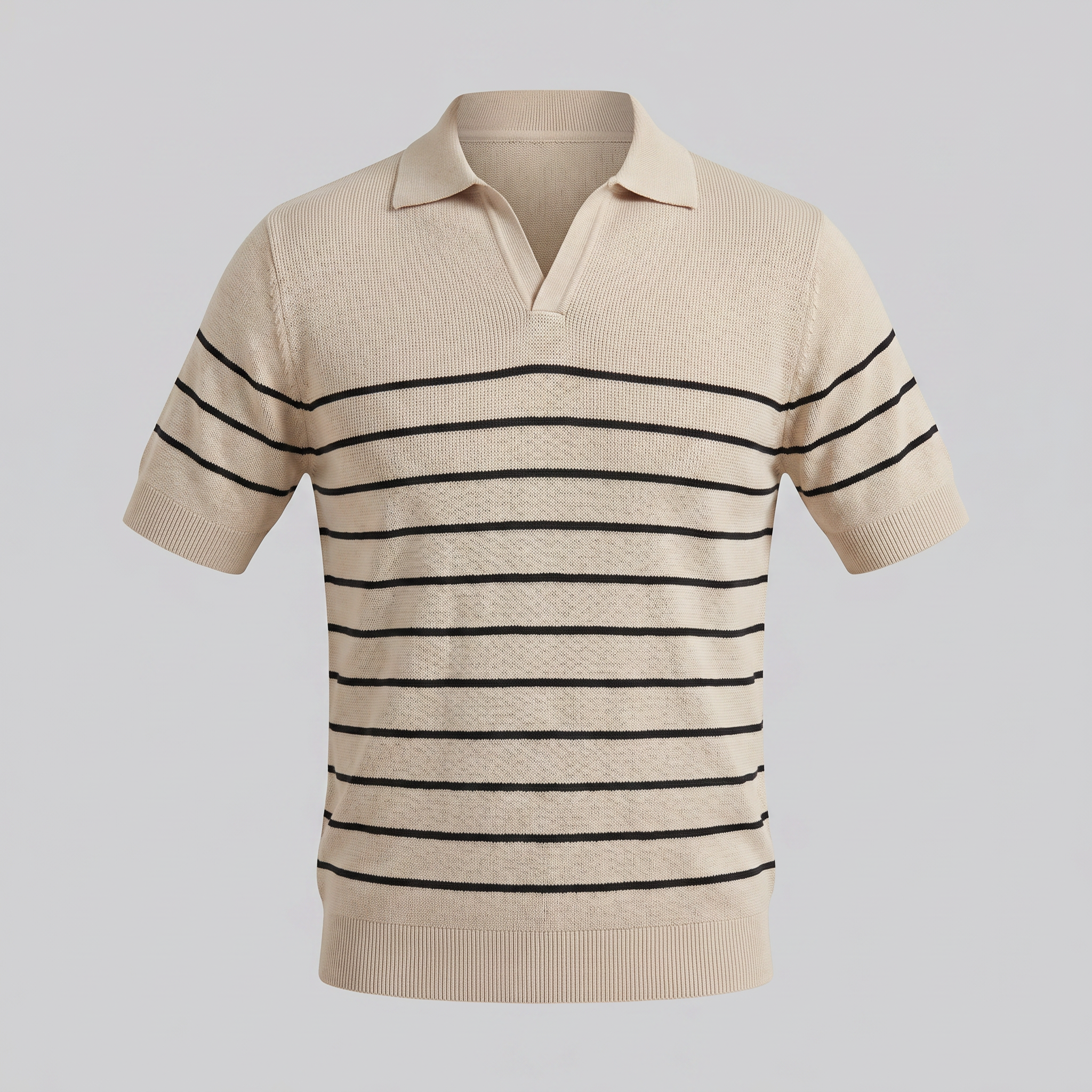 Herren Kurzarm Poloshirt Mit Streifen