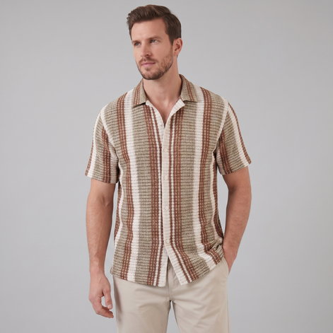Herren Gestreiftes Kurzarmshirt