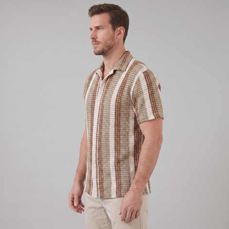Herren Gestreiftes Kurzarmshirt