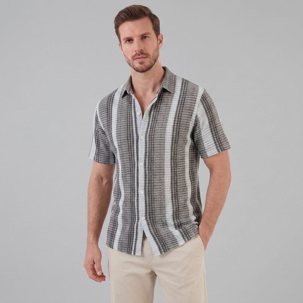 Herren Gestreiftes Kurzarmshirt
