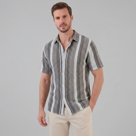 Herren Gestreiftes Kurzarmshirt