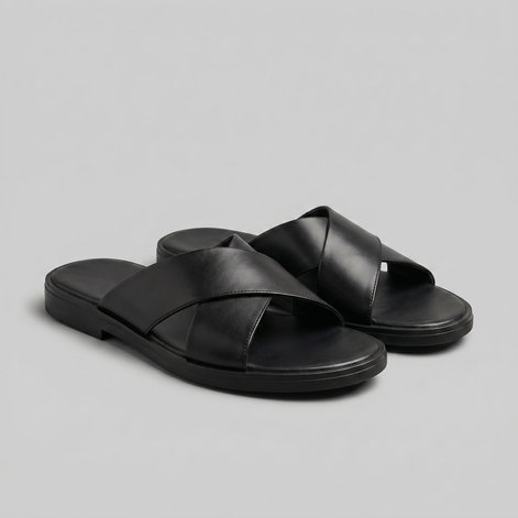 Herren Slide Sandalen Mit Kreuzriemen Design