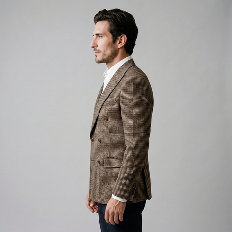 Herren Slim Fit Doppelreihiger Blazer