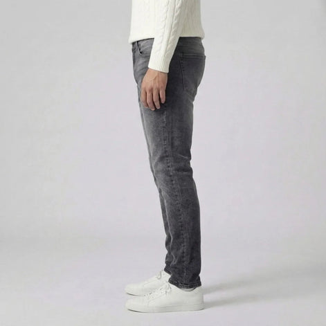 Herren Slim Fit Graue Jeans