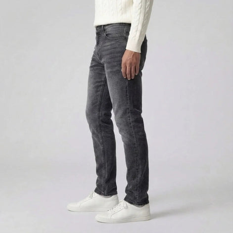 Herren Slim Fit Graue Jeans