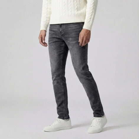 Herren Slim Fit Graue Jeans