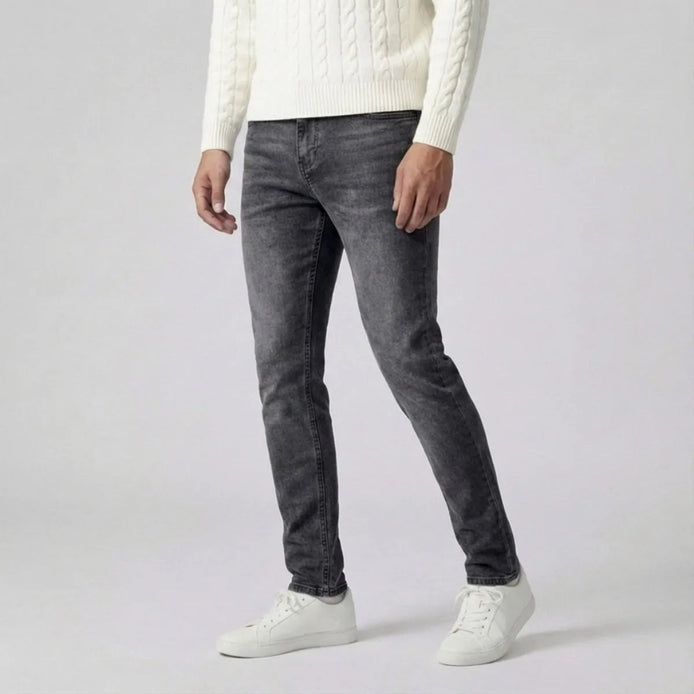 Herren Slim Fit Graue Jeans