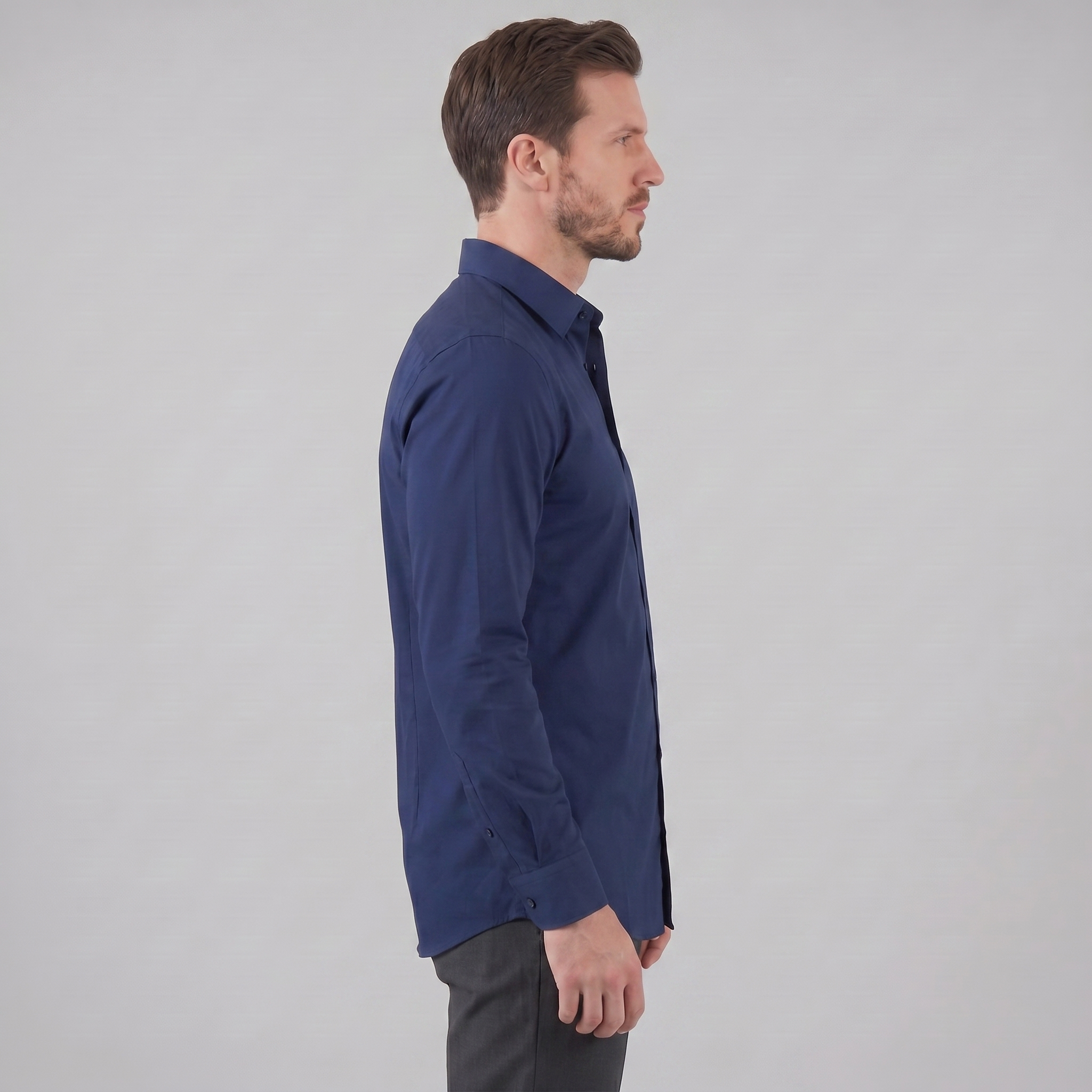 Herren Slim Fit Langarmhemd