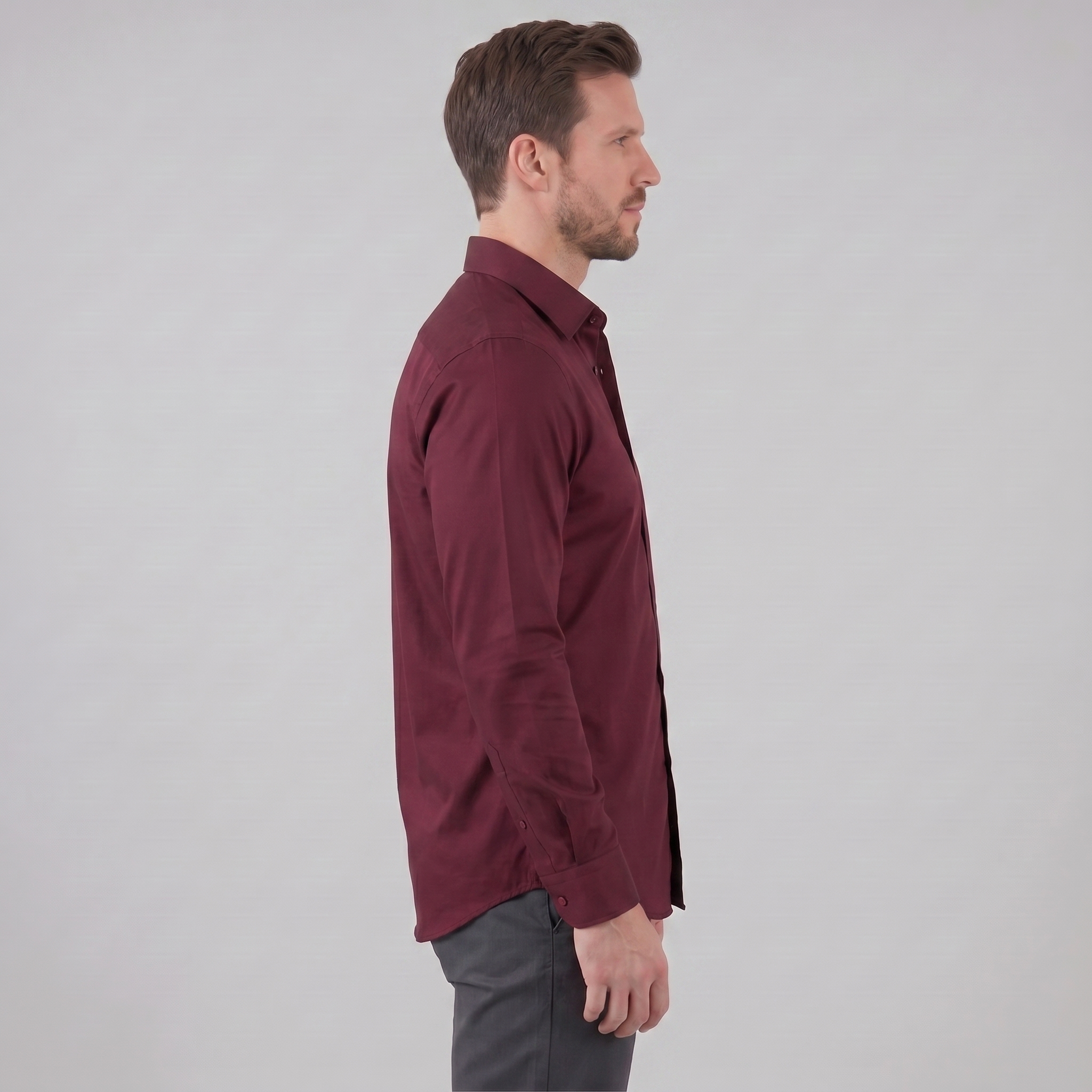 Herren Slim Fit Langarmhemd