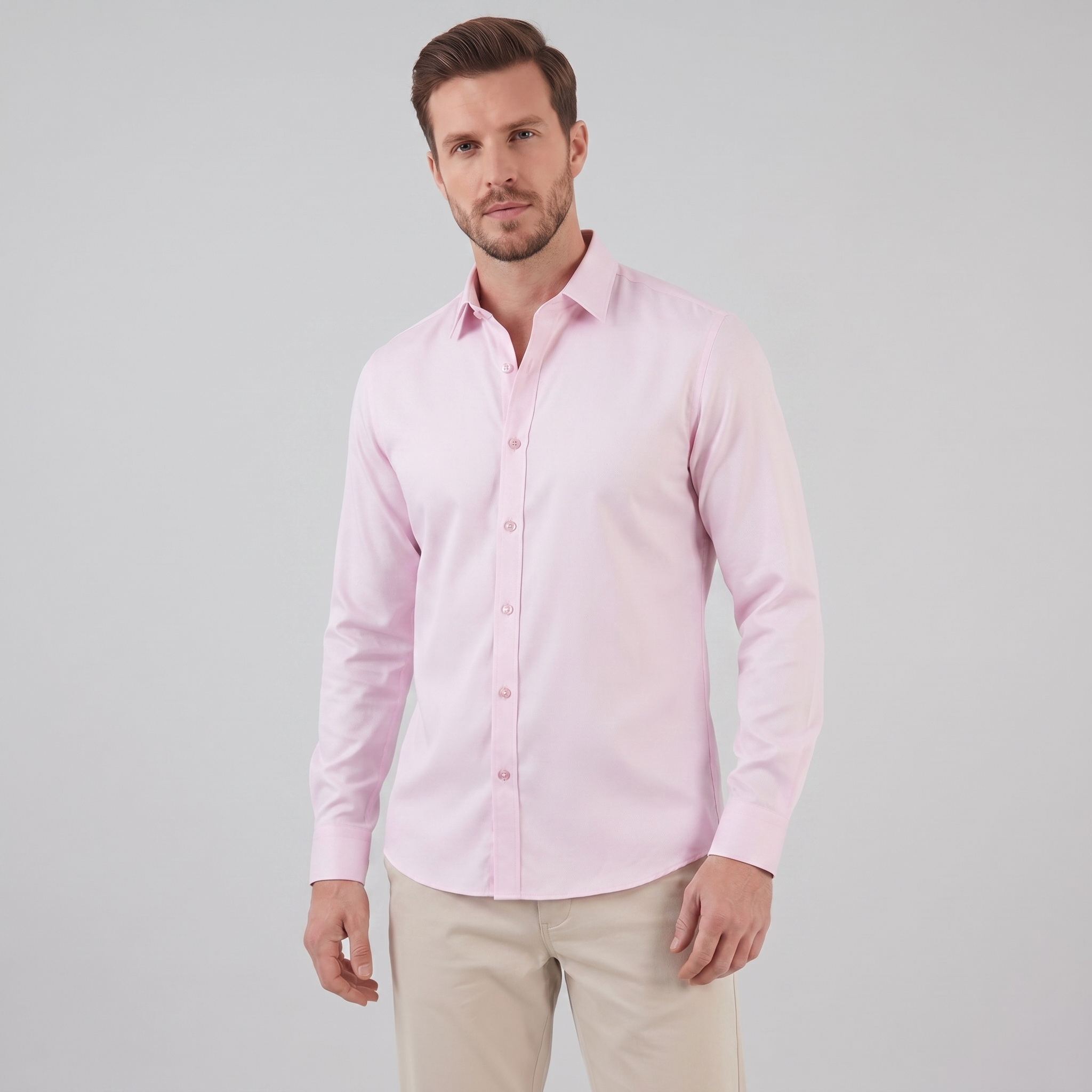 Herren Slim Fit Langarmhemd