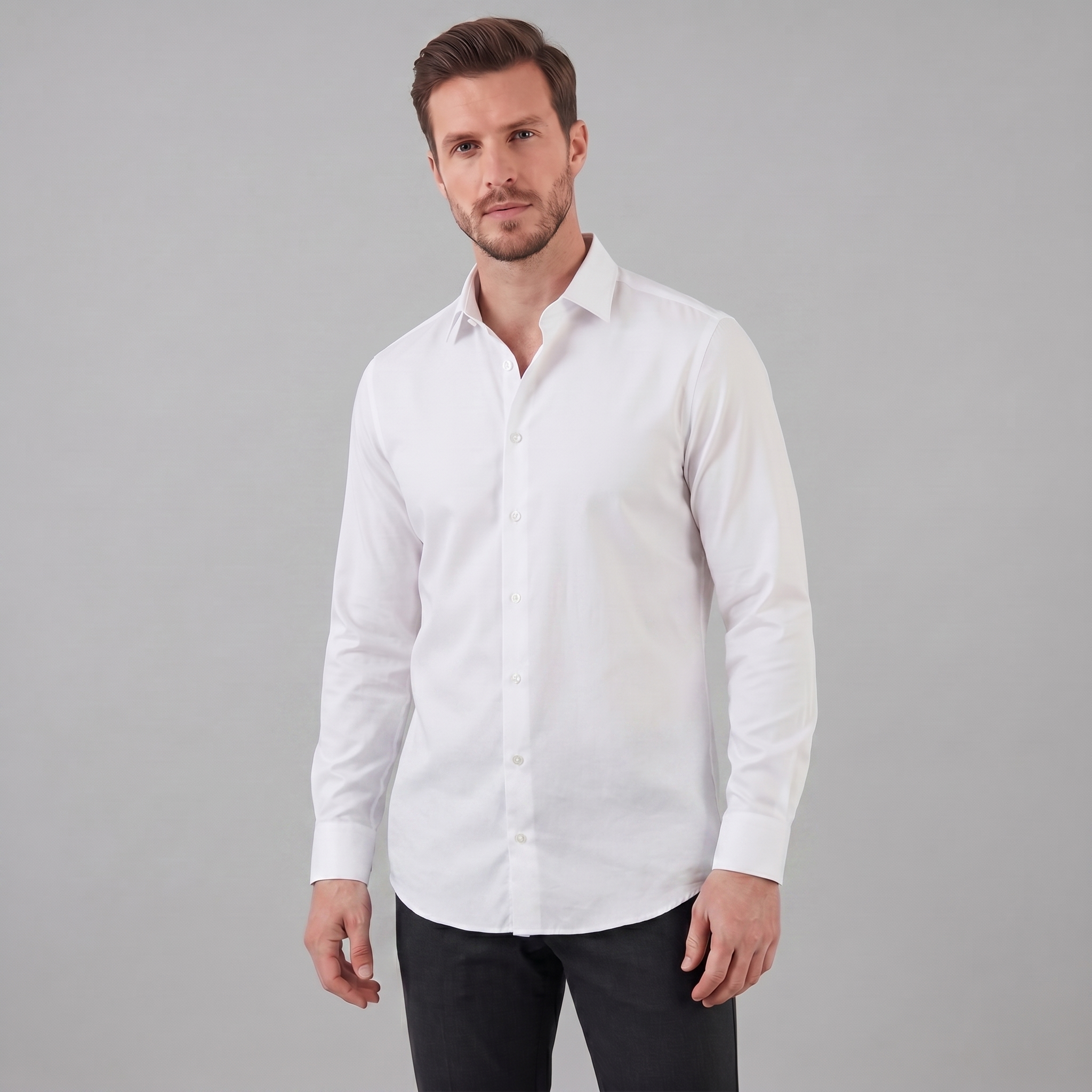 Herren Slim Fit Langarmhemd