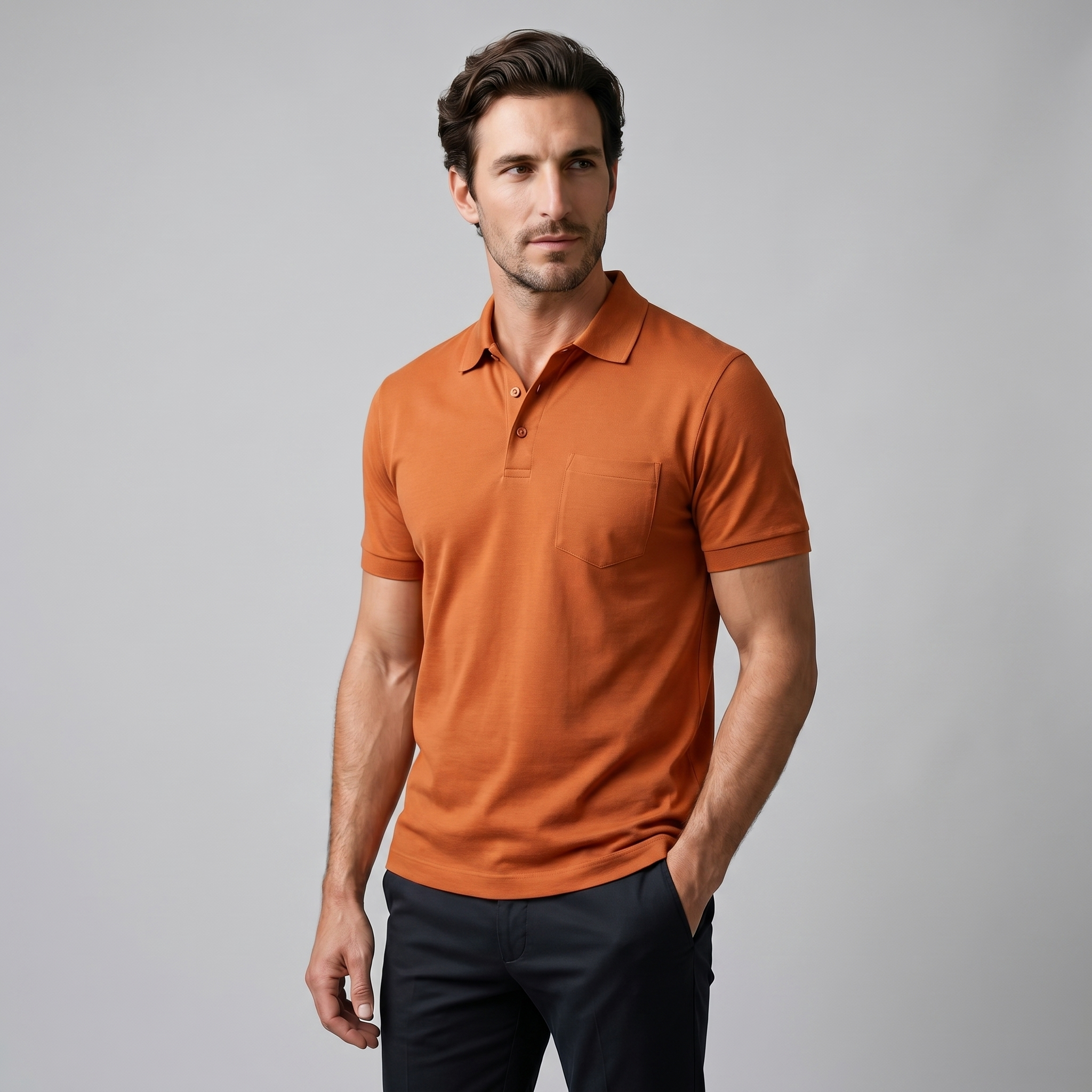 Herren Slim Fit Polohemd Mit Moderner Passform