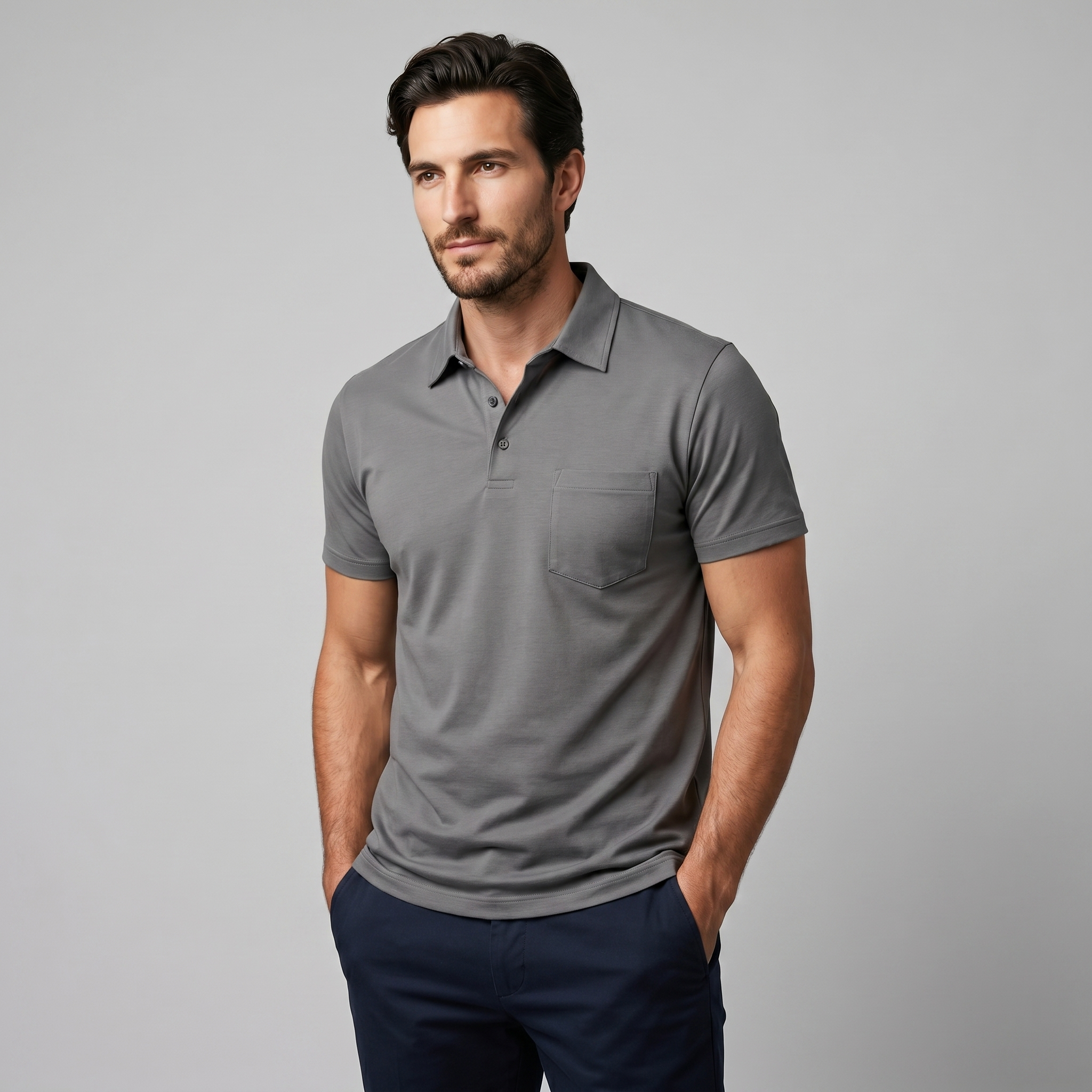Herren Slim Fit Polohemd Mit Moderner Passform