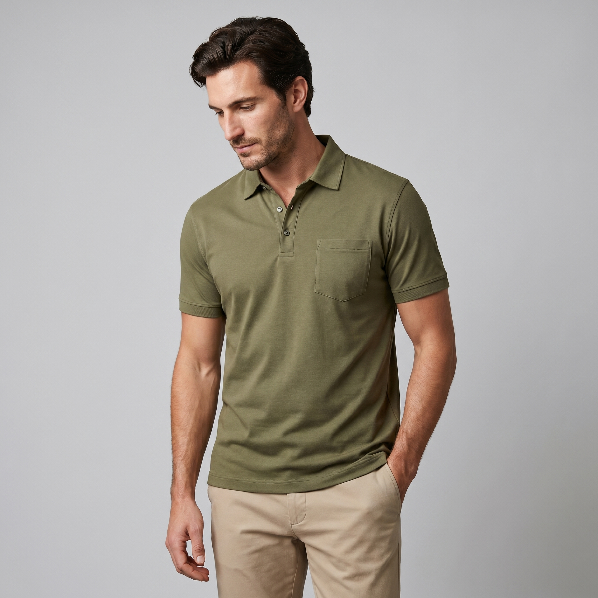 Herren Slim Fit Polohemd Mit Moderner Passform