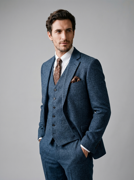 Herren Slim Fit Drei Teile Anzug Mit Weste Für Hochzeiten