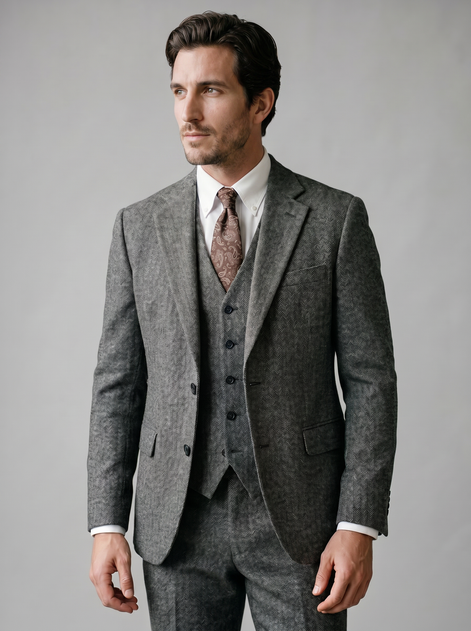 Herren Slim Fit Drei Teile Anzug Mit Weste Für Hochzeiten