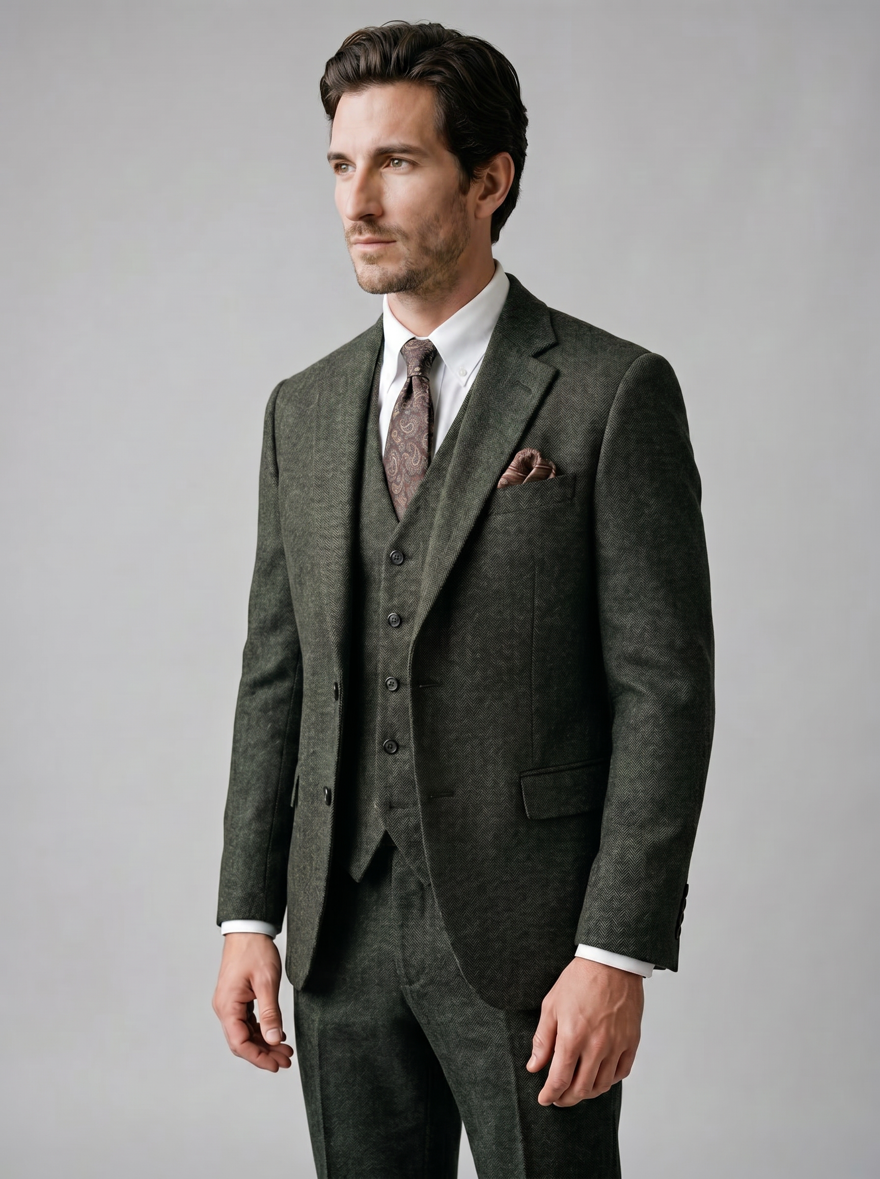 Herren Slim Fit Drei Teile Anzug Mit Weste Für Hochzeiten