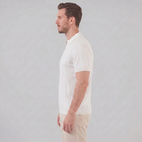 Herren Slim Fit Polohemd Mit Reißverschluss