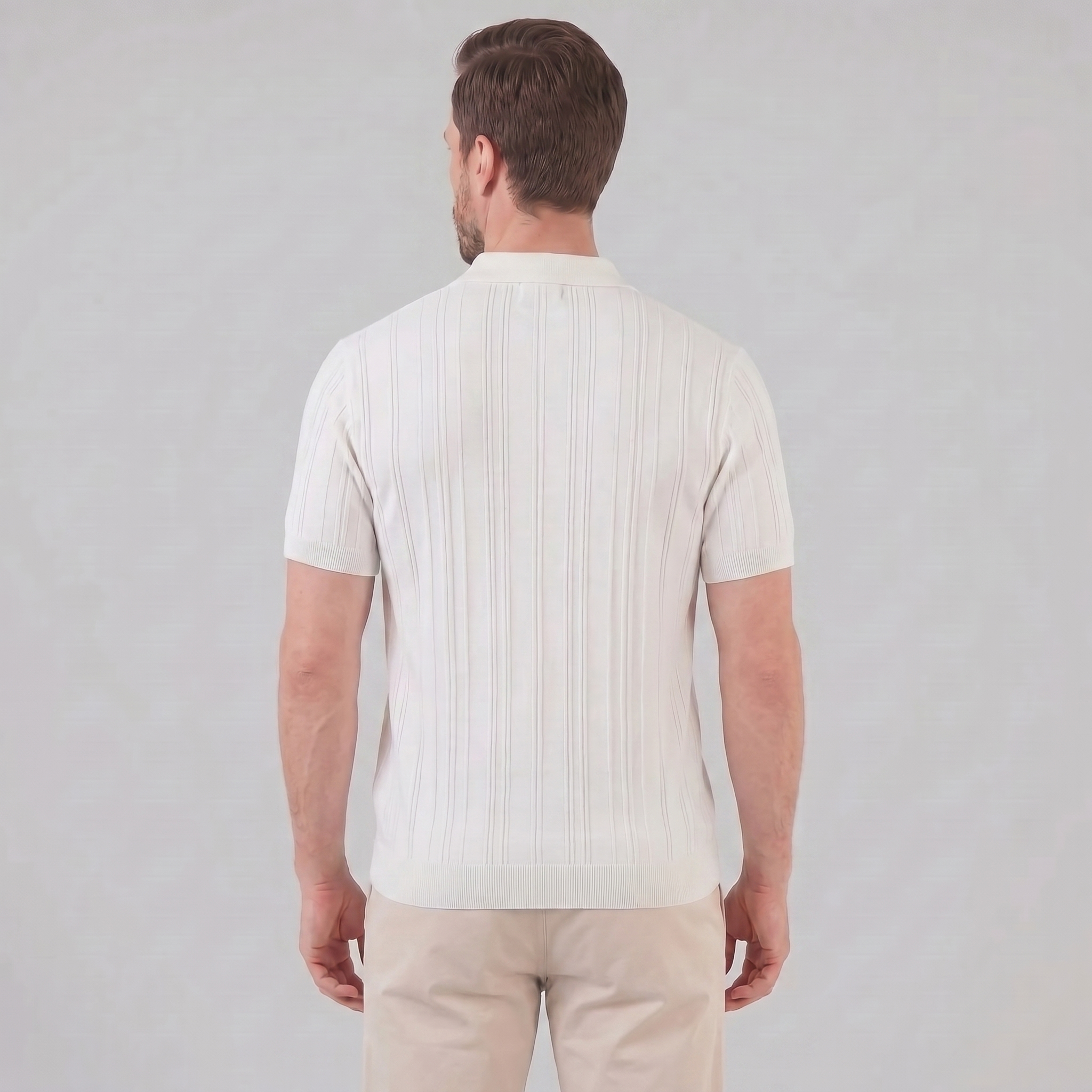 Herren Slim Fit Polohemd Mit Reißverschluss