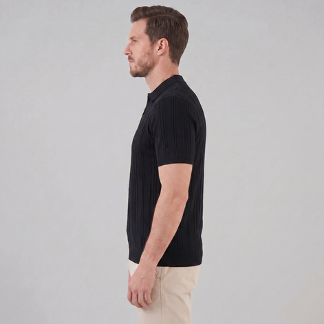 Herren Slim Fit Polohemd Mit Reißverschluss