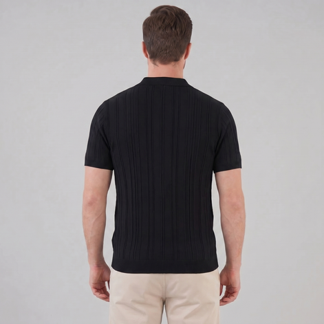 Herren Slim Fit Polohemd Mit Reißverschluss