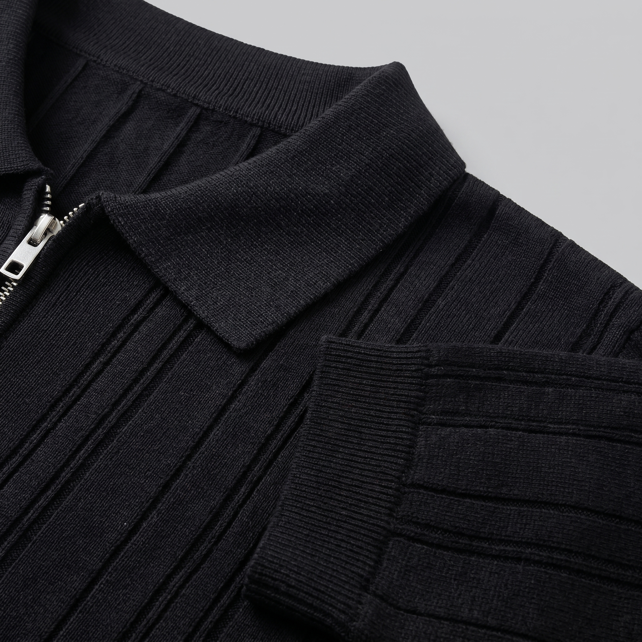 Herren Slim Fit Polohemd Mit Reißverschluss