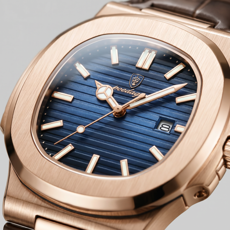 Herrenuhr Sportliche Luxus Lederarmbanduhr