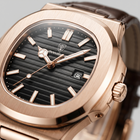 Herrenuhr Sportliche Luxus Lederarmbanduhr