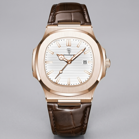 Herrenuhr Sportliche Luxus Lederarmbanduhr