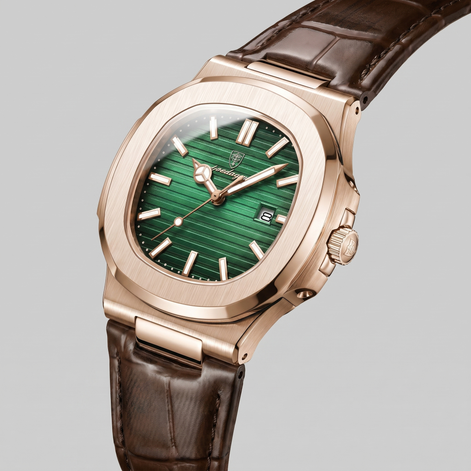 Herrenuhr Sportliche Luxus Lederarmbanduhr