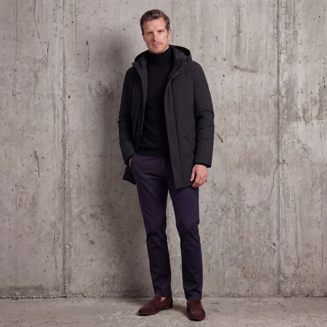 Herren Frühlings-Pufferjacke mit Kapuze
