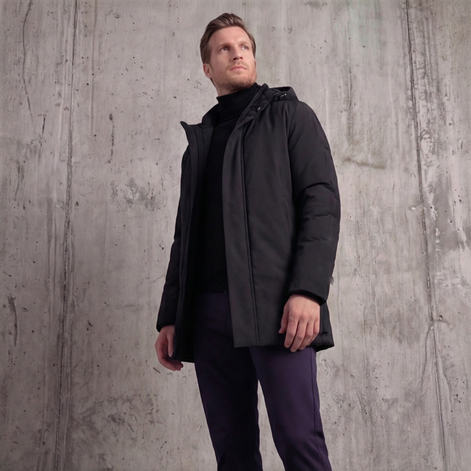 Herren Frühlings-Pufferjacke mit Kapuze