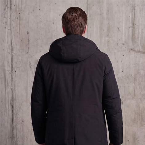 Herren Frühlings-Pufferjacke mit Kapuze