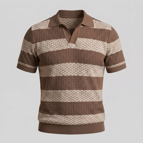 Herren Jacquard Strickpolo