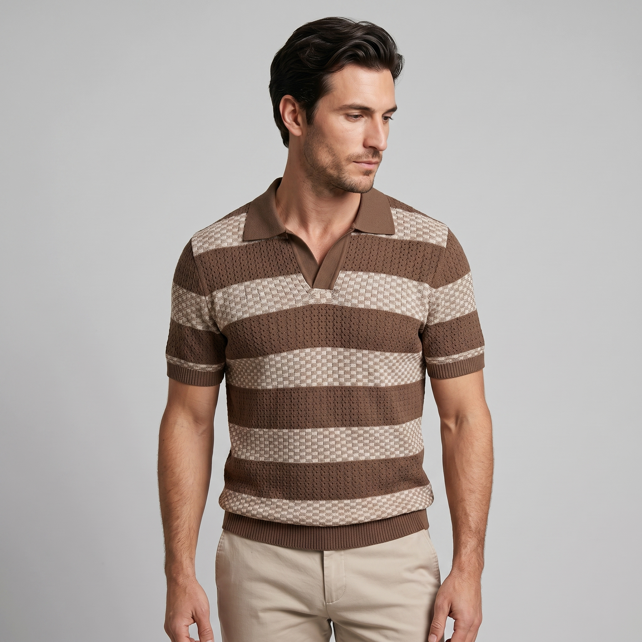 Herren Jacquard Strickpolo
