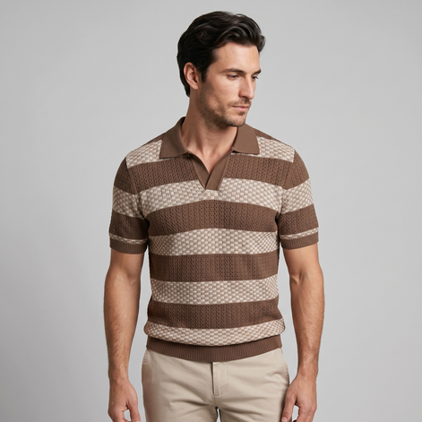 Herren Jacquard Strickpolo