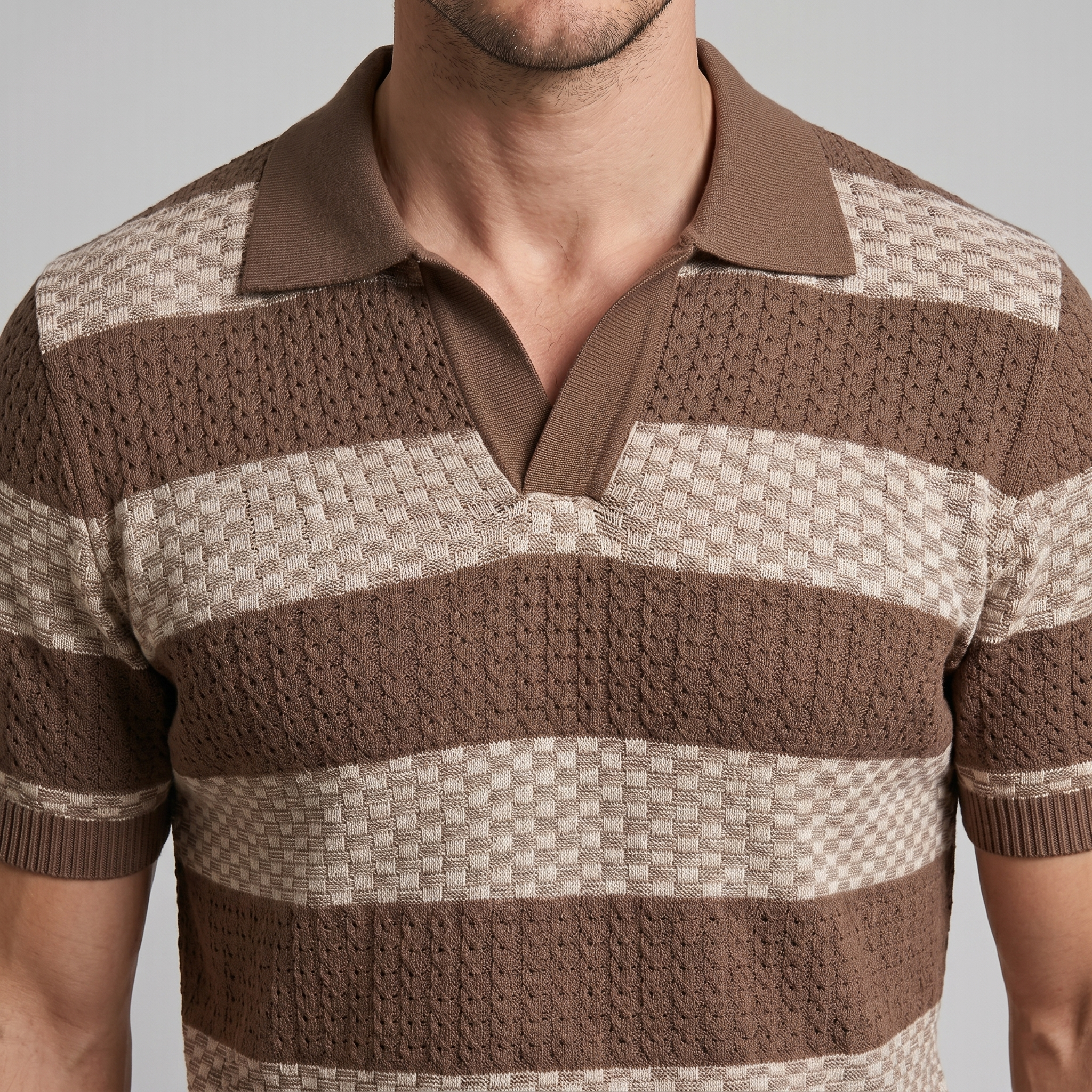 Herren Jacquard Strickpolo