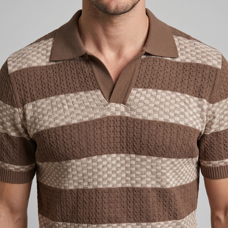 Herren Jacquard Strickpolo