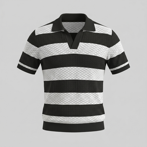 Herren Jacquard Strickpolo
