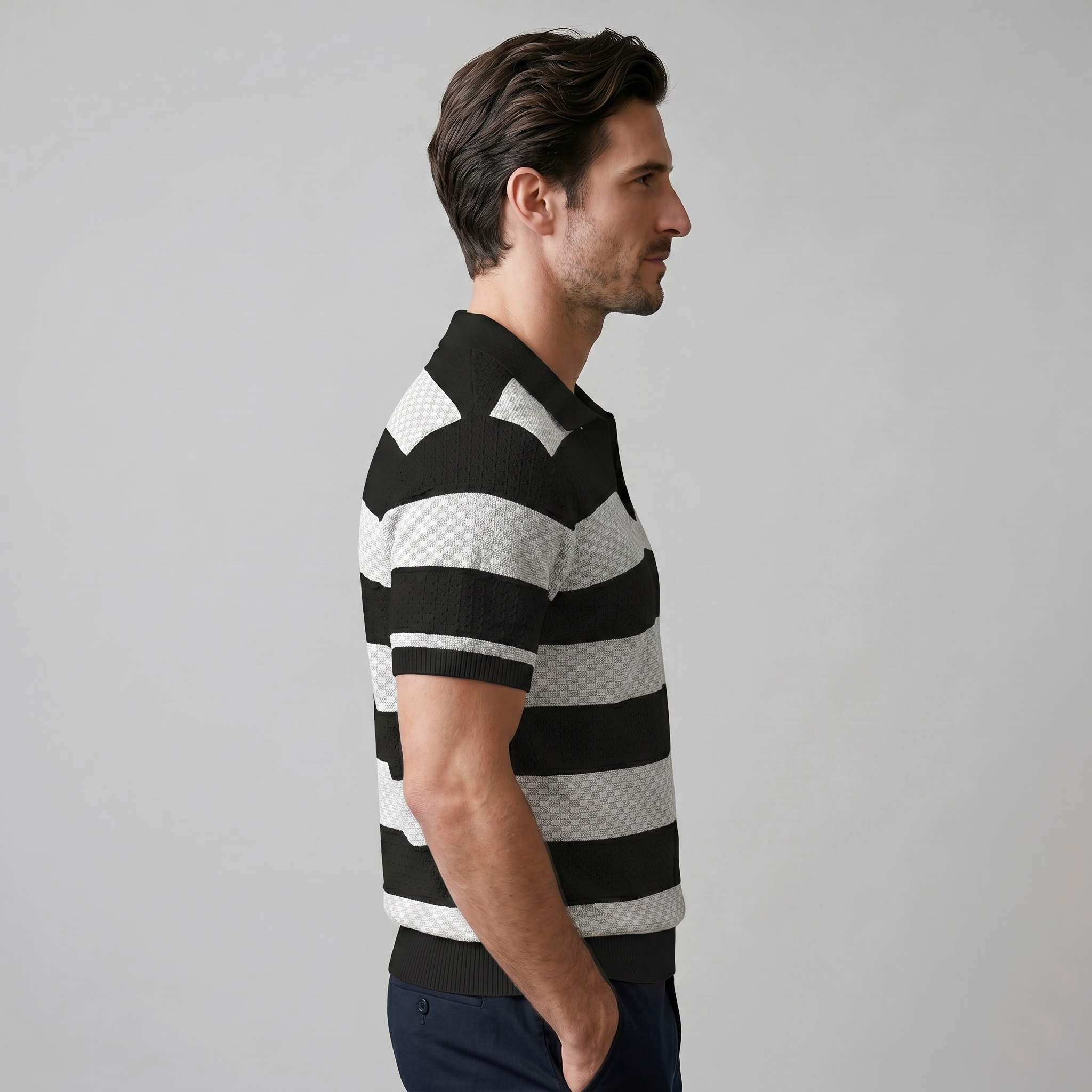 Herren Jacquard Strickpolo